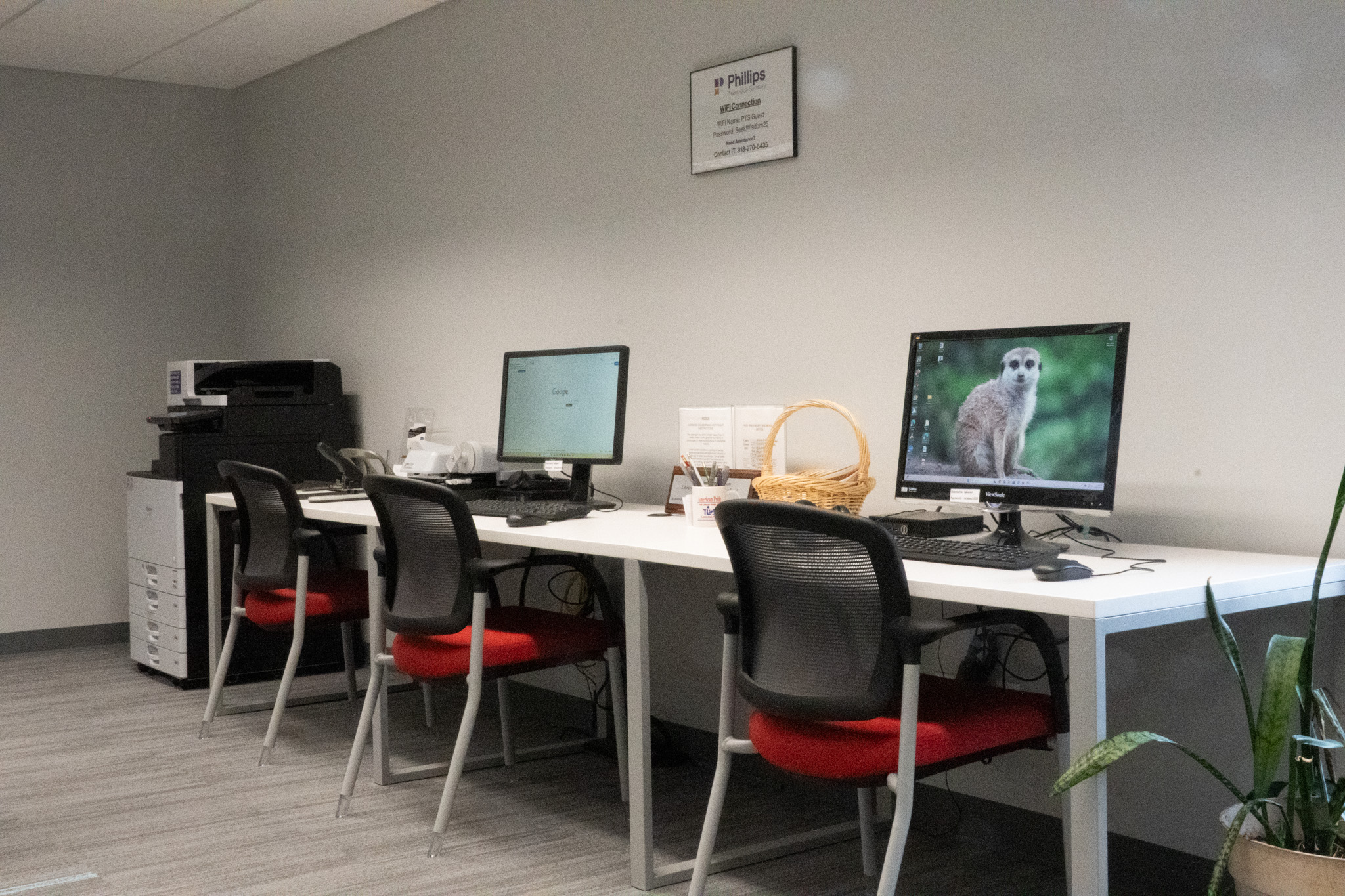 A photo of the two student computers.